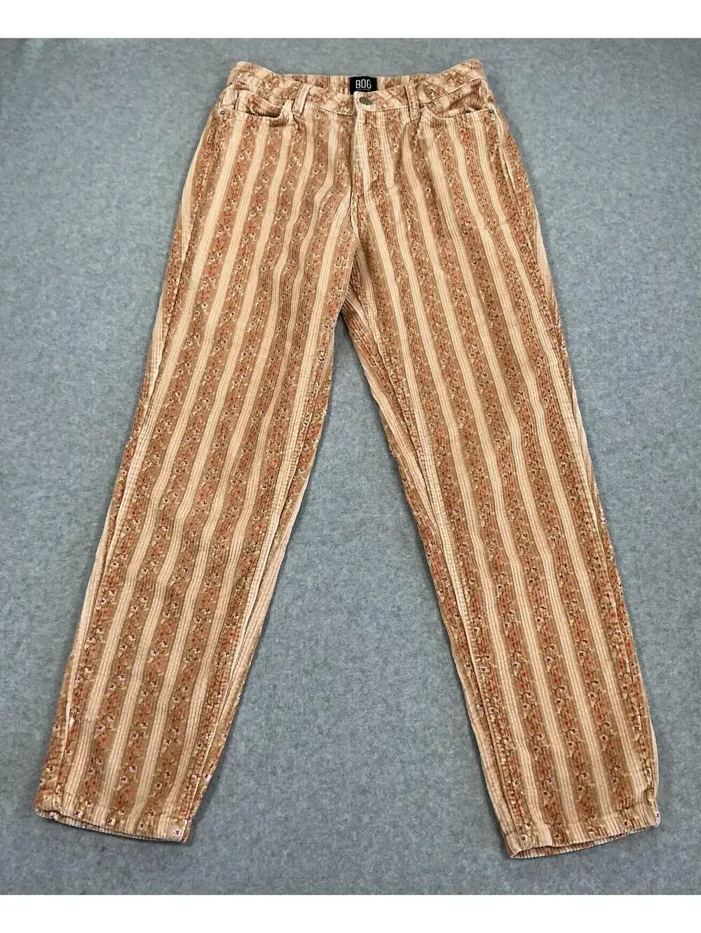 BDG Urban Outfitters Floral Corduroy Mom Jeans Women’s Size 27 Boho‎